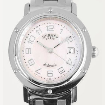 HERMES エルメス レプリカ クリッパー CL5.410.214/3831 オートマチック ナクレ ピンクシェル ボーイズ プッシュ式バックル